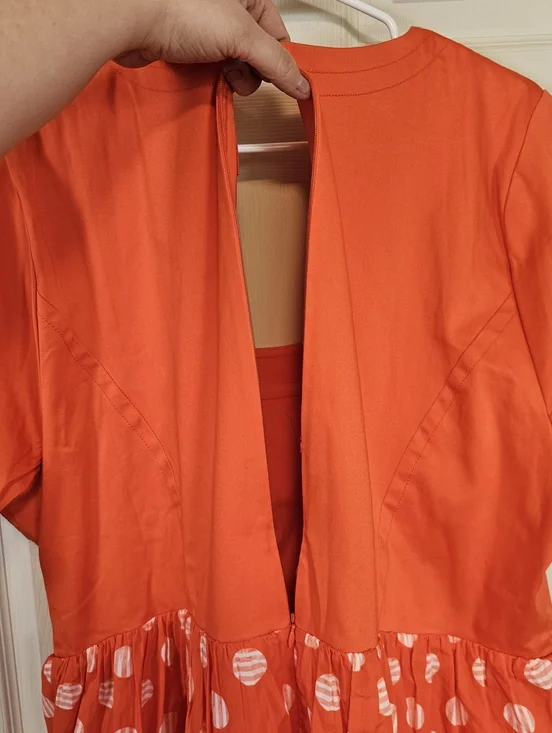 Maeve Anthropologie Short Sleeve Polka Dot Square Neck Mini Dress Basque Waist - Picture 4 of 9